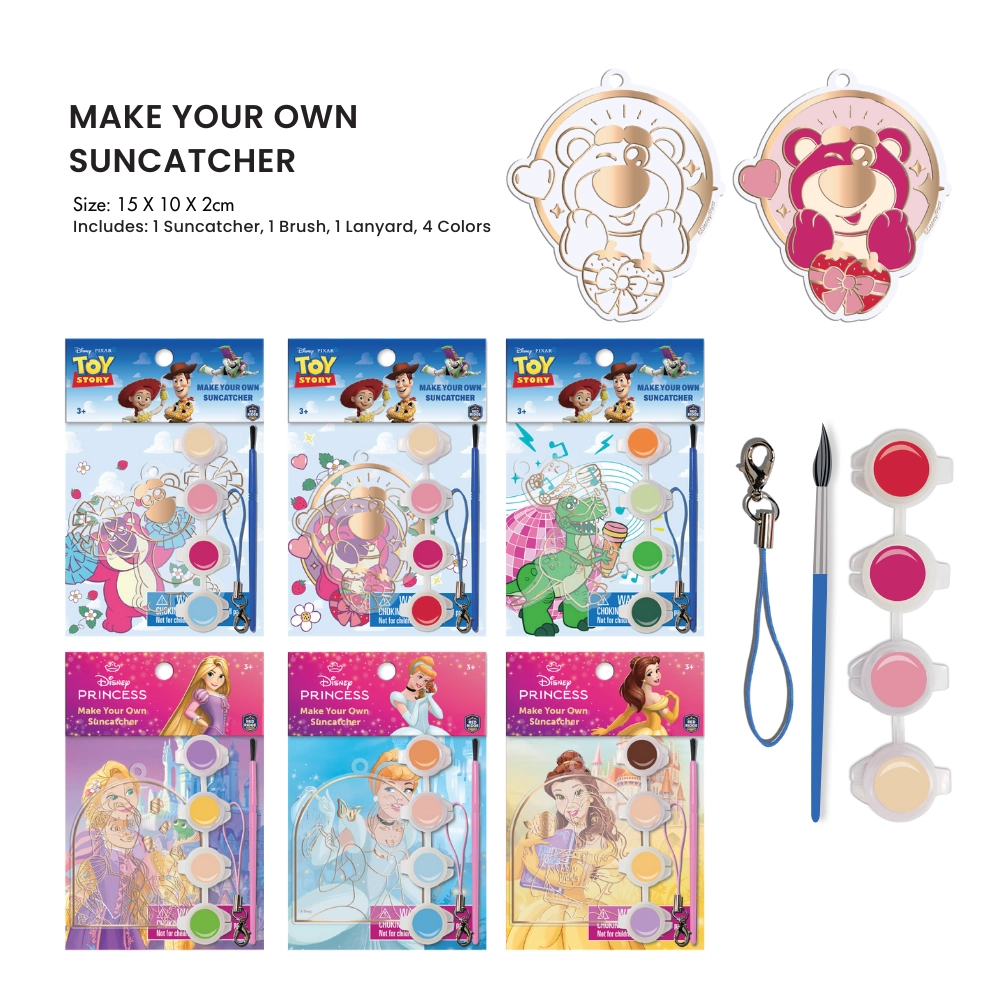 Make Your Own Suncatcher Arts & Crafts Kit - 1 Suncatcher, 1 Brush, 1 Lanyard, 4 Colors