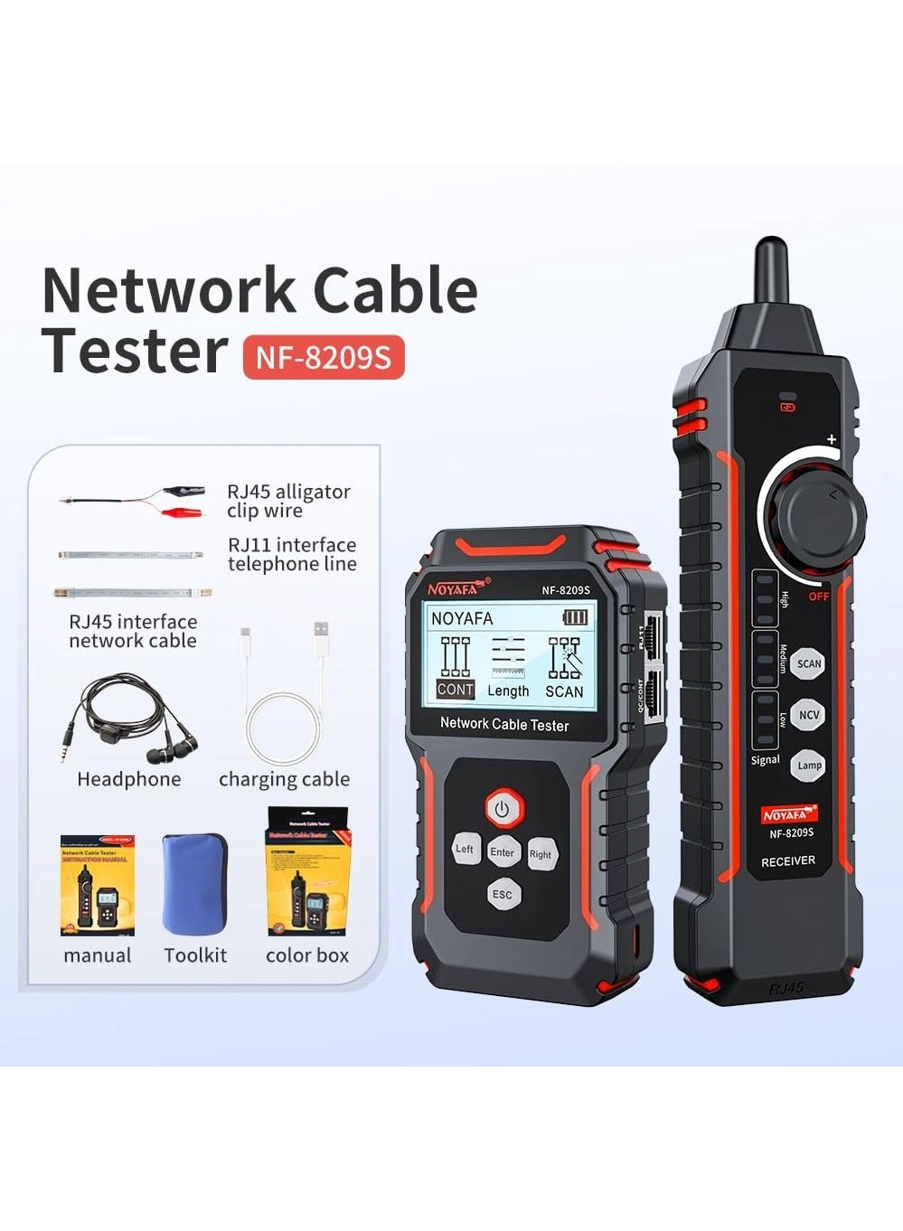 NF-8209S - RJ45 RJ11 PoE Wiremap