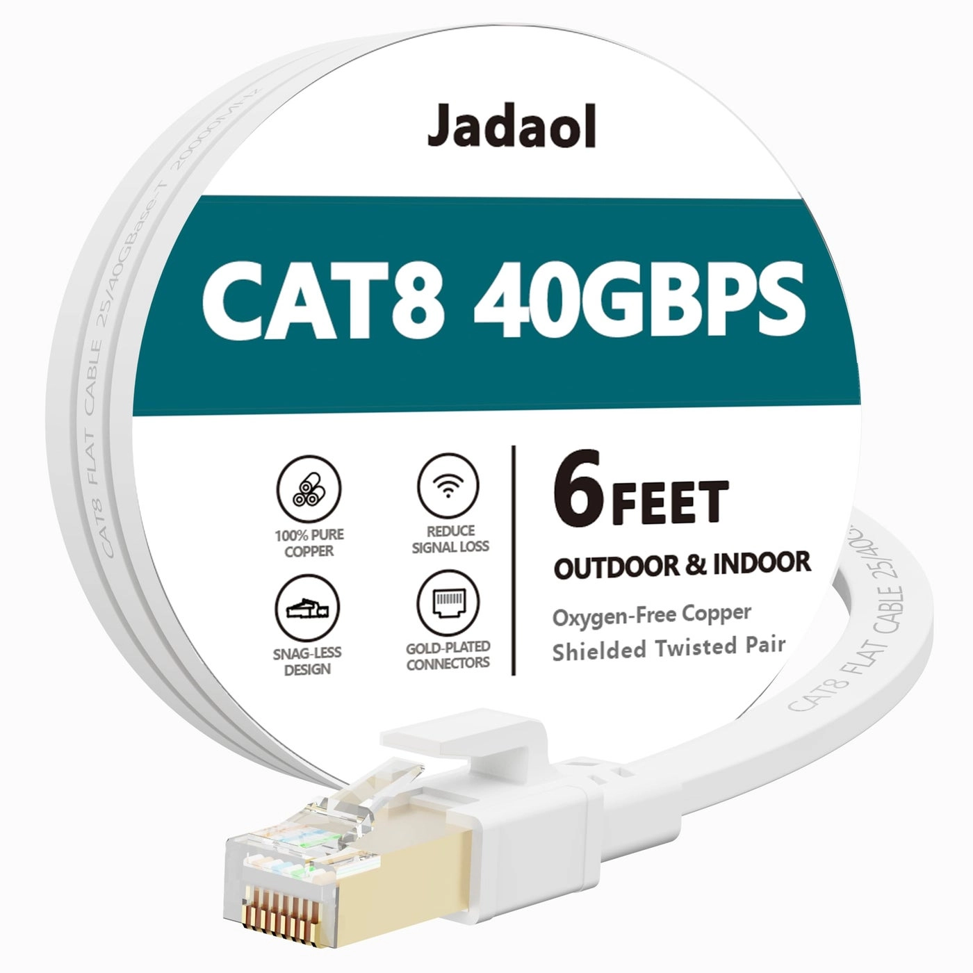 Jadaol Cat 8 Ethernet Cable - 6 ft