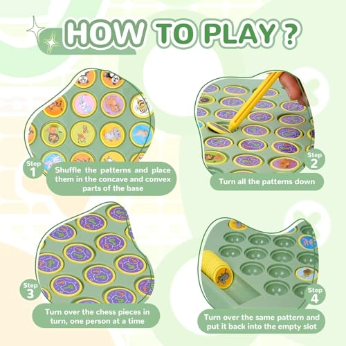 Animal Flip Chess Memory Chess Game - 12+y 54 pieces