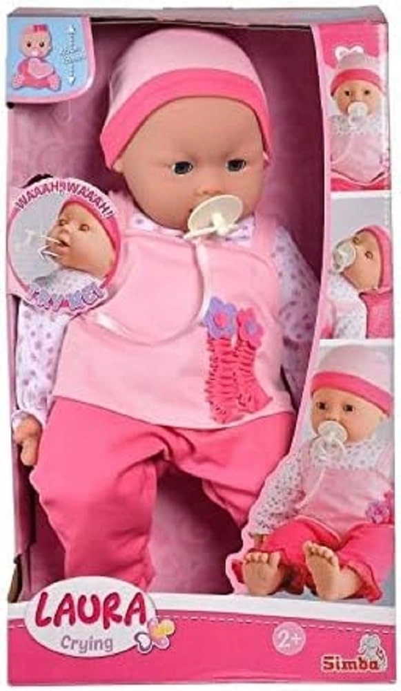 Simba Laura Crying Baby Doll - Soft Body 46 cm Sleeping Eyes Ages 2+