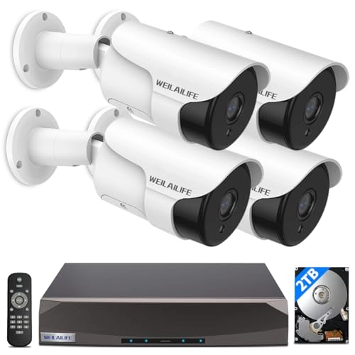 Wired Security Camera System - 4-Cams 8 channels 5MP