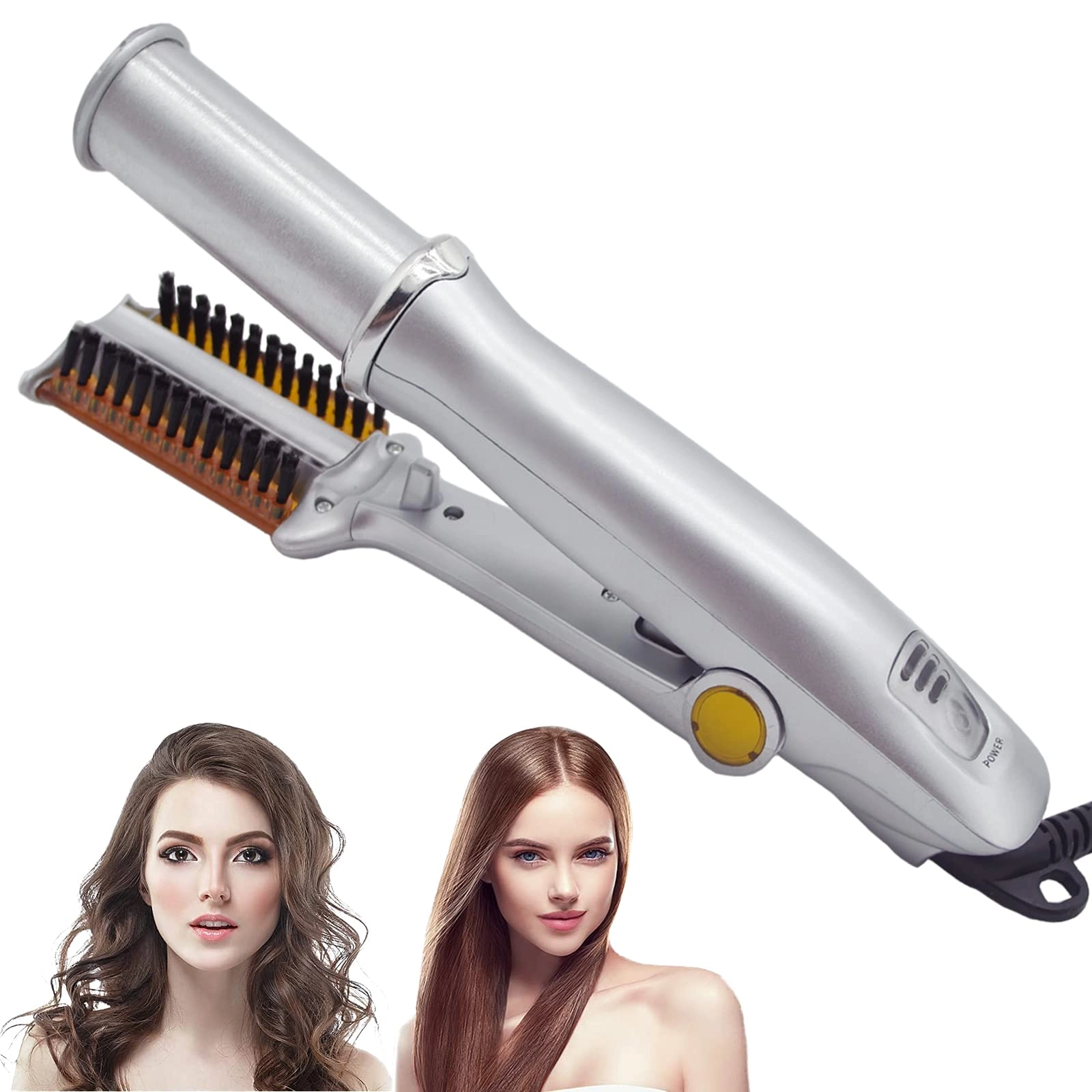 sunonbuenny Straight Curling Iron - 2 in 1 Temperature Adjustable Fast Heating