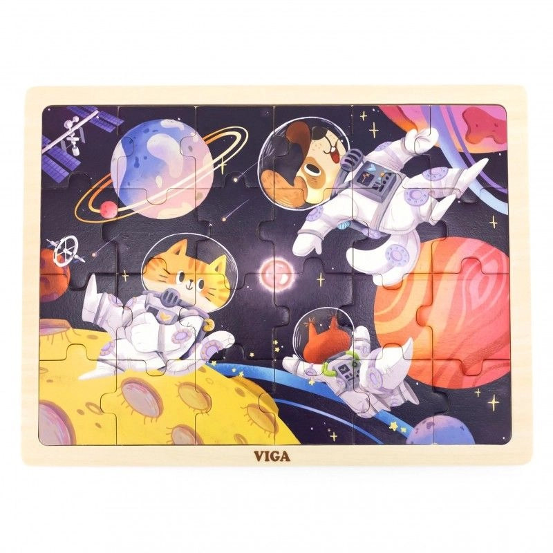 VIGA Space Adventures Wooden Puzzle (29464294-44646) - 24 pcs