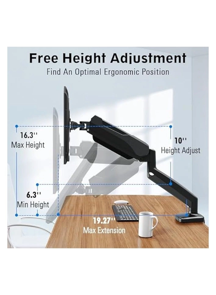 Single Monitor Arm - Single 13-32 Inch VESA 75x75/100x100mm