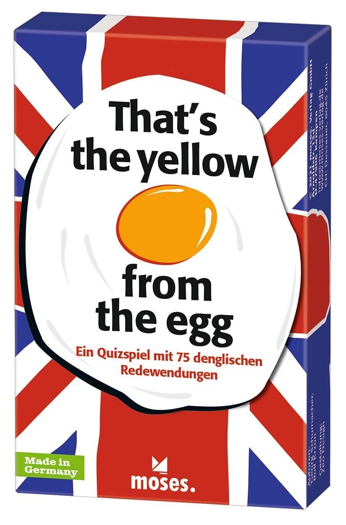 moses. That's The Yellow from The Egg - Denglish Quiz - 75 Idioms Card Game