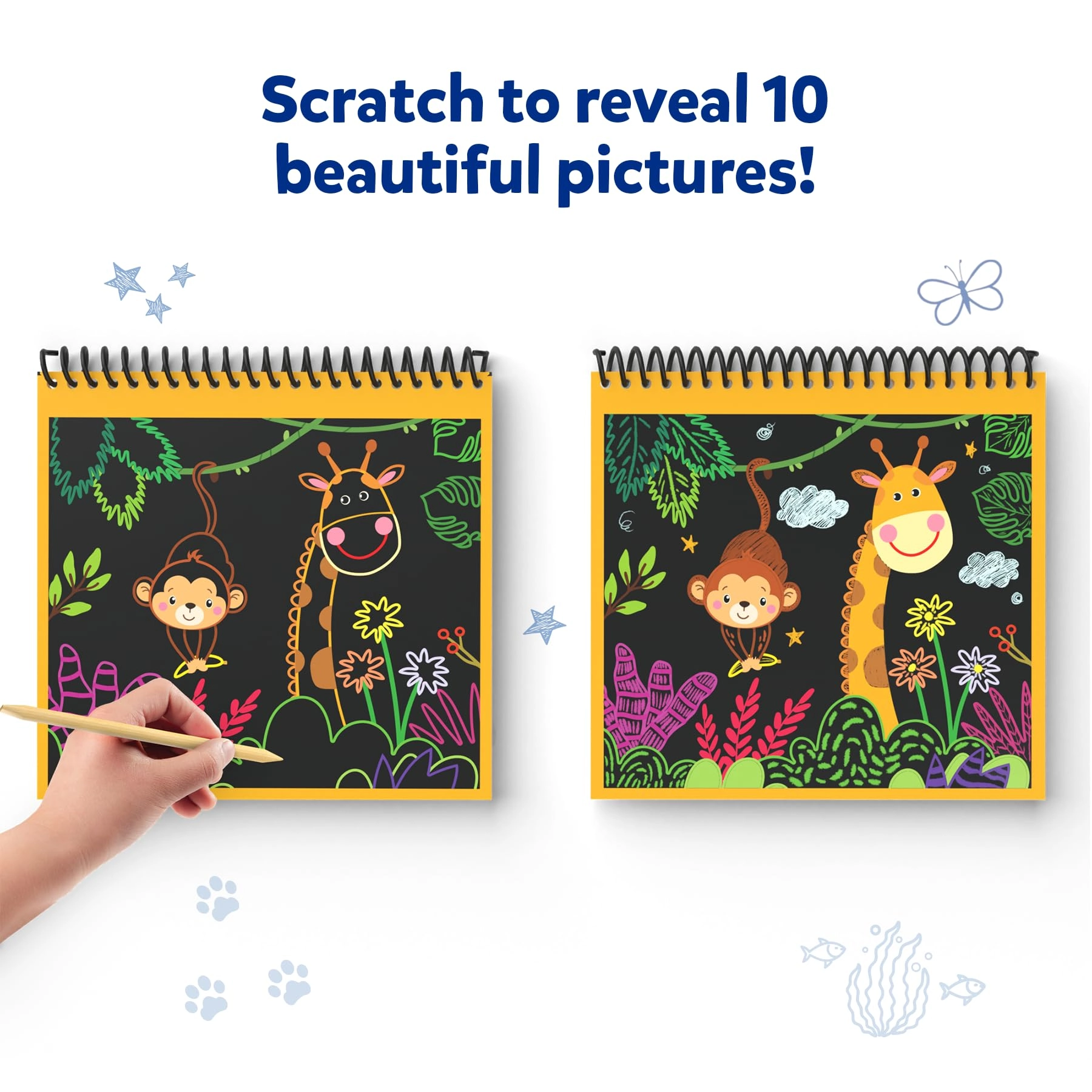 Scratch Art Book - 1 Count 2 Wooden Styluses