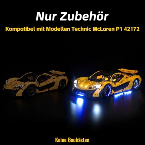 LED Light Set Compatible with 42172 McLaren P1 - 73 light sources USB powered
