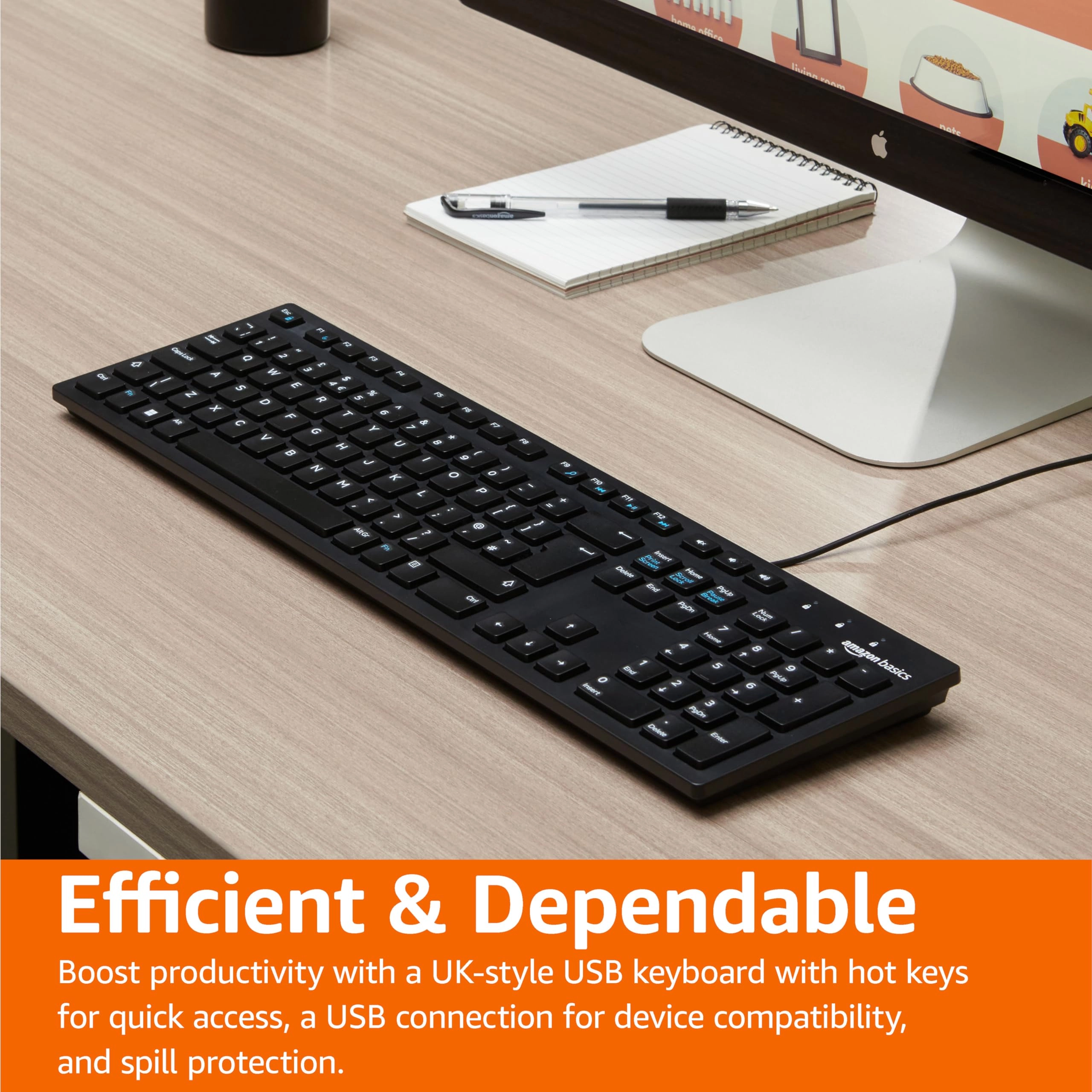 Low-Profile Wired USB Keyboard - UK Wired