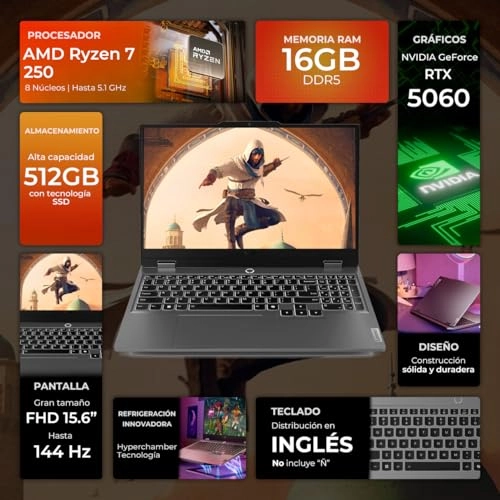 LOQ 15 83JGCTO1WW - 15.6'' Ryzen 7-250 16GB DDR5 512GB SSD