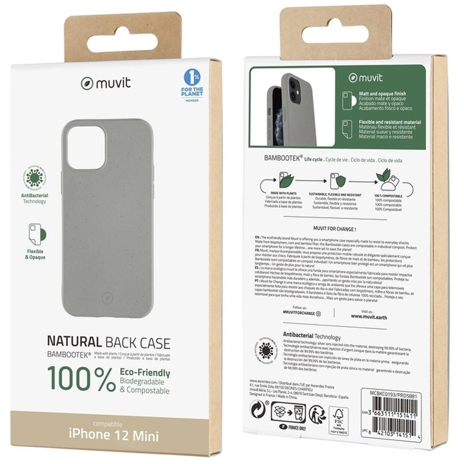 Antibacterial Cotton Case Smartphone Case for iPhone 12 Mini