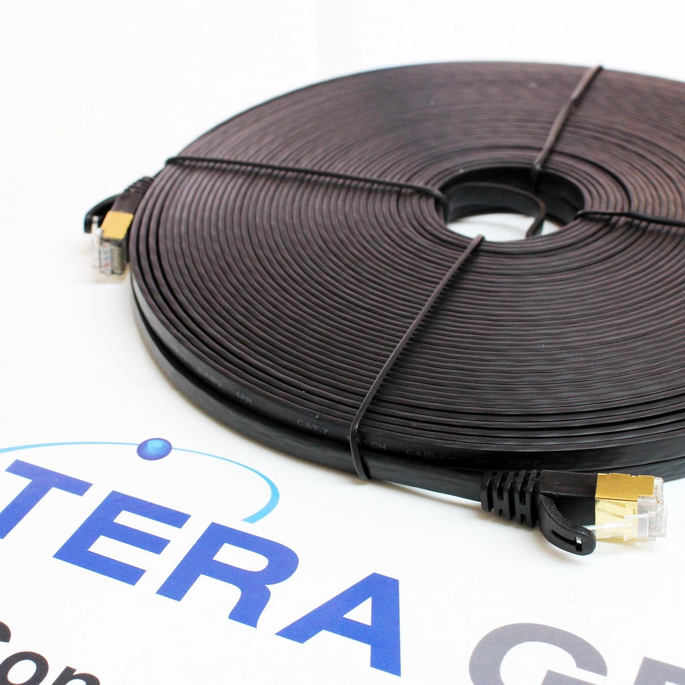 CAT7 10 Gigabit Ethernet Ultra Flat Patch Cable - 100FT
