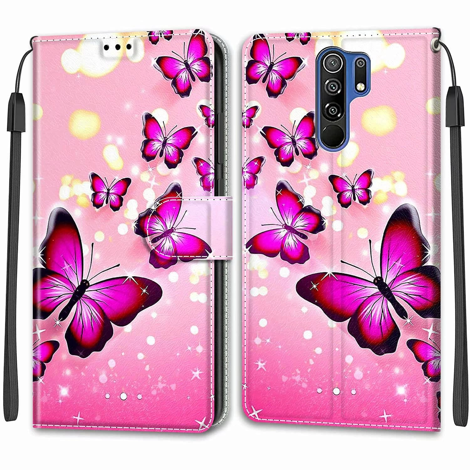 LMFULM Wallet Case for Xiaomi Redmi 9 - PU Leather + Tpu