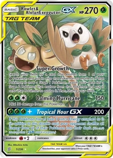Pokémon Rowlet & Alolan Exeggutor GX - 1/236 - Unified Minds