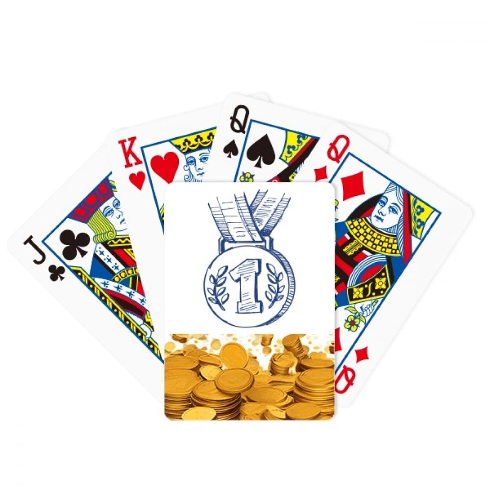 no/no Playing Card - Blue Football Championship Medal