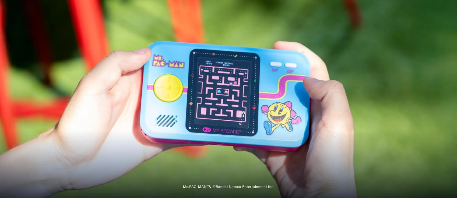 Pocket Player Ms.Pac-Man - Pink & Blue 2.75" display