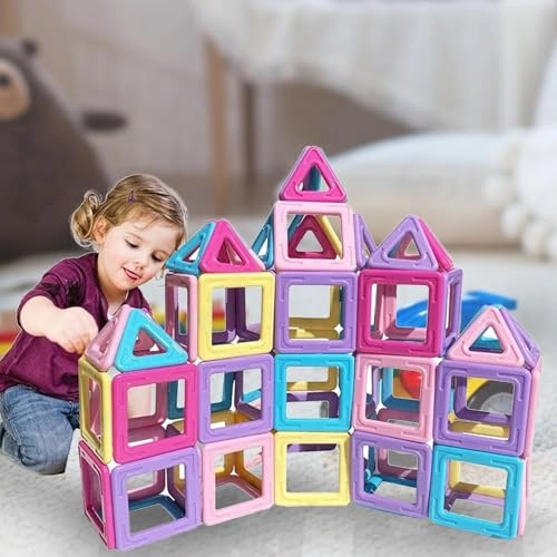 Alphabet Magnetic Building Tiles Set - 1 month and up 100 pieces