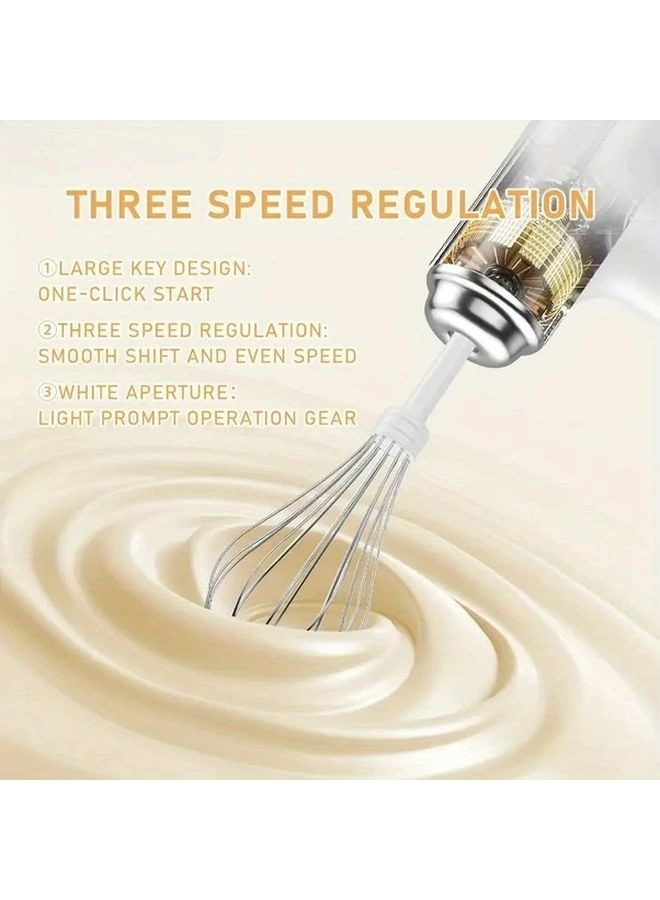 Handheld Cream Mixer - USB Rechargeable 3-Speed 2-in-1