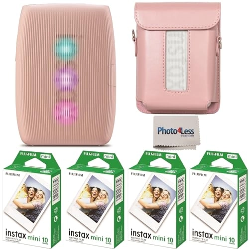 INSTAX MINI LINK 3 + Instax Mini Film - 40 Sheets + Instax Mini LINK 3 Protective Case - Green + Camera and Lens Cleaning Cloth