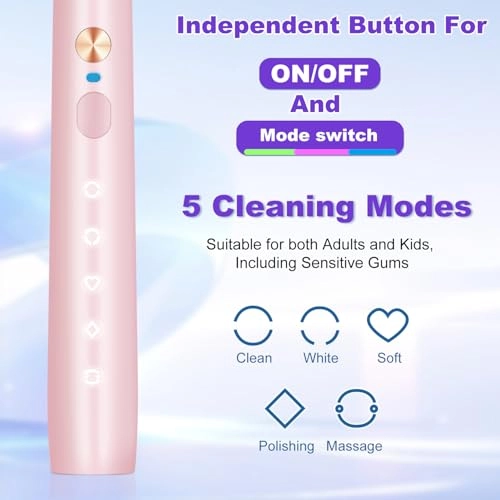 Electric Toothbrush - 30000-45000 VPM 8 Brush Heads IPX7