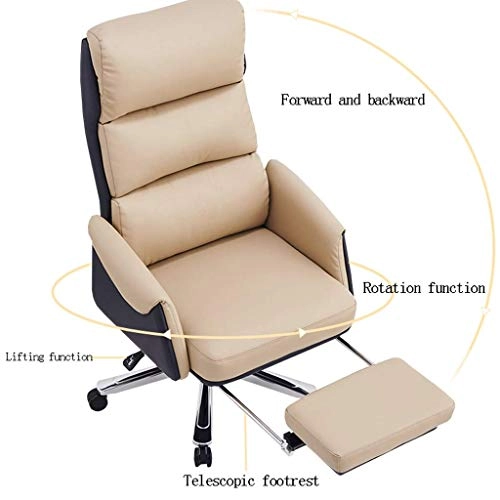 Desk Chair - PU Leather Brown High Back