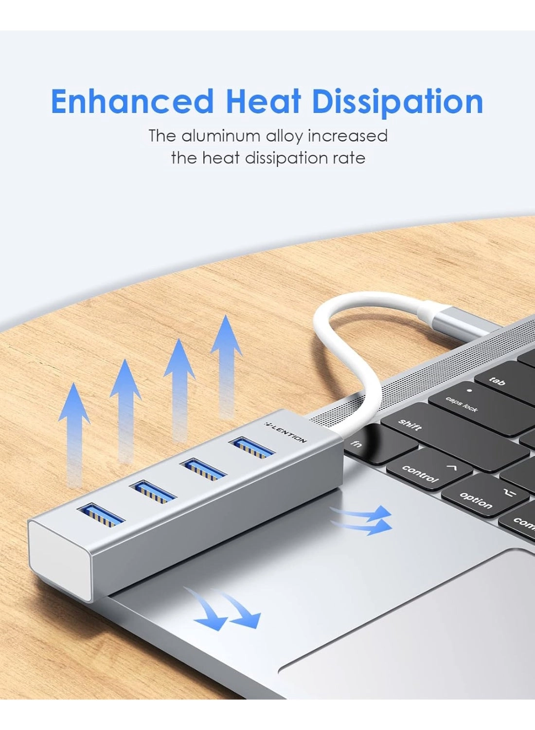 USB C Hub - 4 USB 3.0 Ports Space Gray