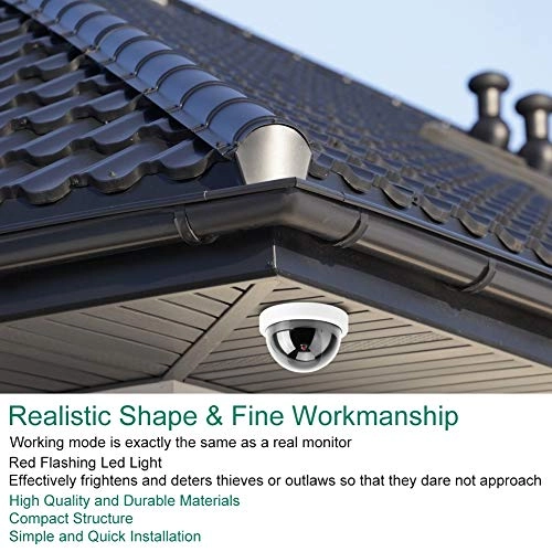 Dummy Security Camera - 4pcs Flashing LED White