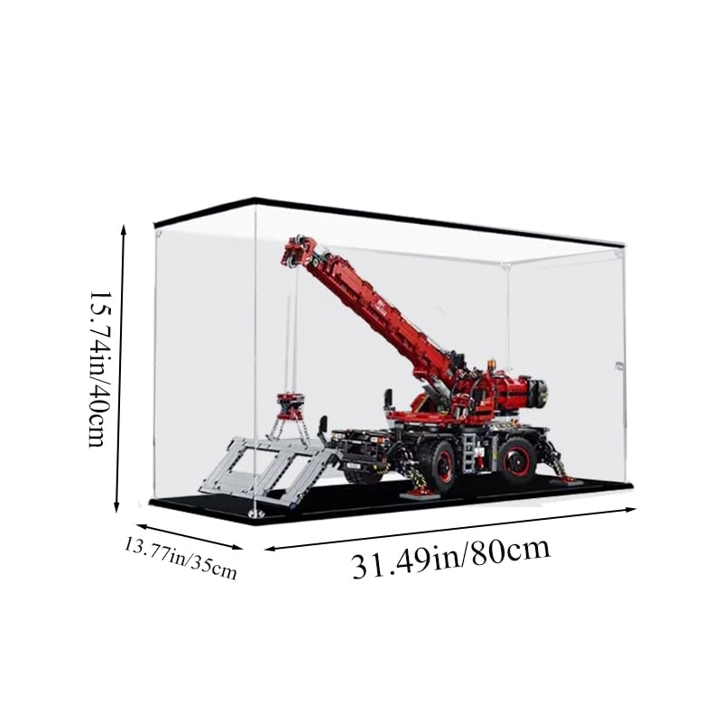 Clear Acrylic Display Case (42082) - Applicable for Rough Terrain Crane Black Bottom+top Light