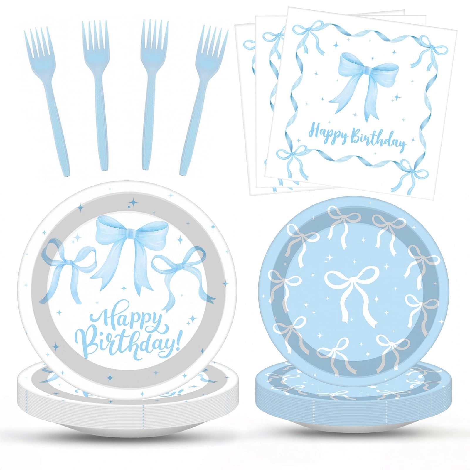 Happy Birthday Party Decorations Tableware Set - 96 Pcs