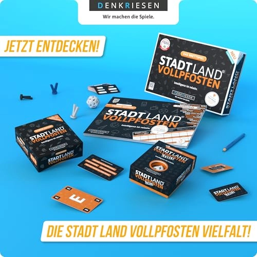 Stadt Land Vollpfosten: 70/80/90 Edition - Card Game (German)