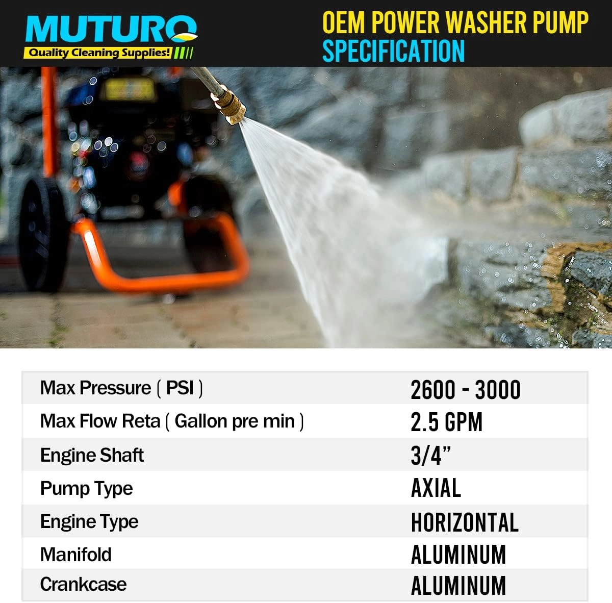 Horizontal Pressure Washer Pump