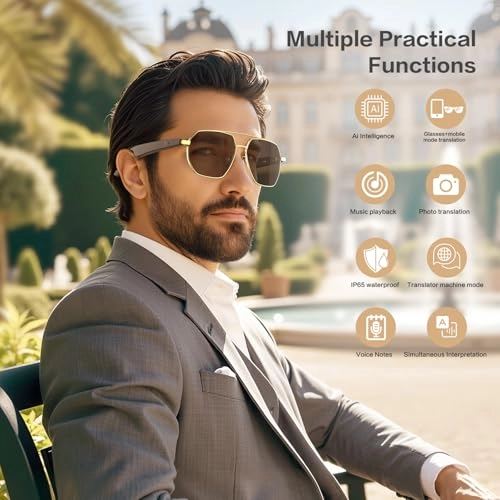 2026 Ai Smart Glasses - 164 Languages IP65 Waterproof