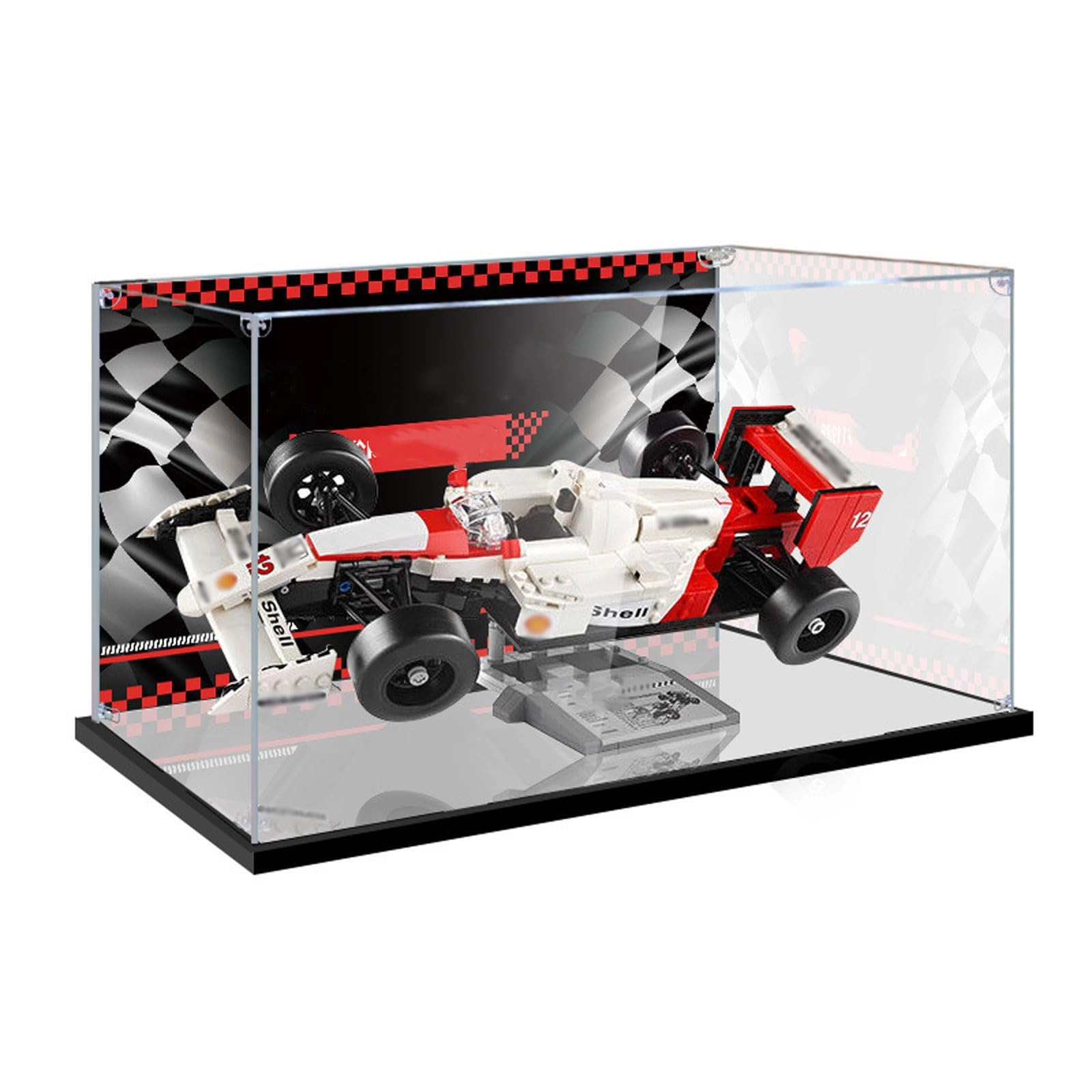 TIANQING Display Case for 10330 - 15.75 x 7.87 x 7.87 inches With Background+mirror