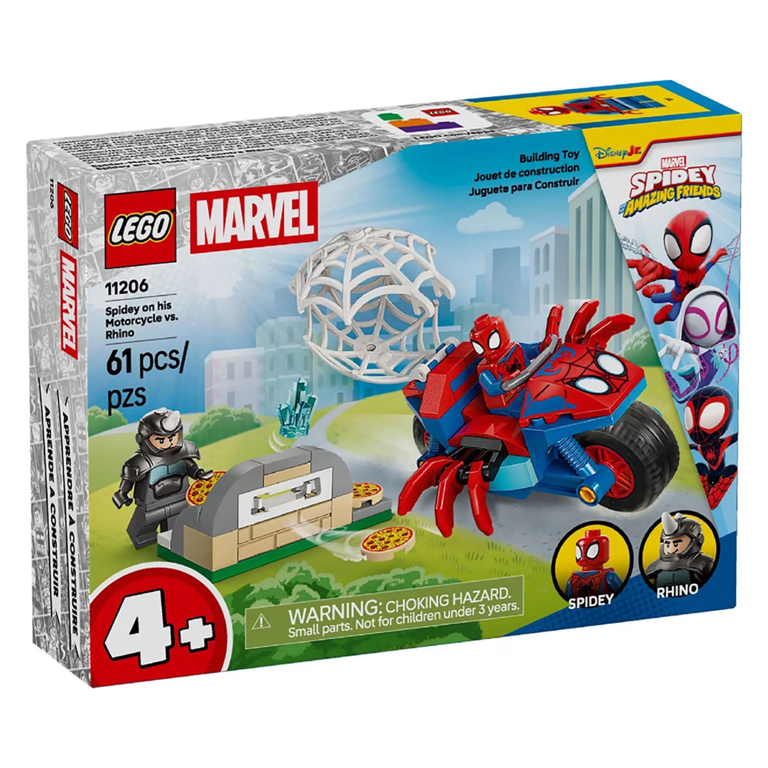 LEGO Spidey on his Motorcycle vs. Rhino - Marvel