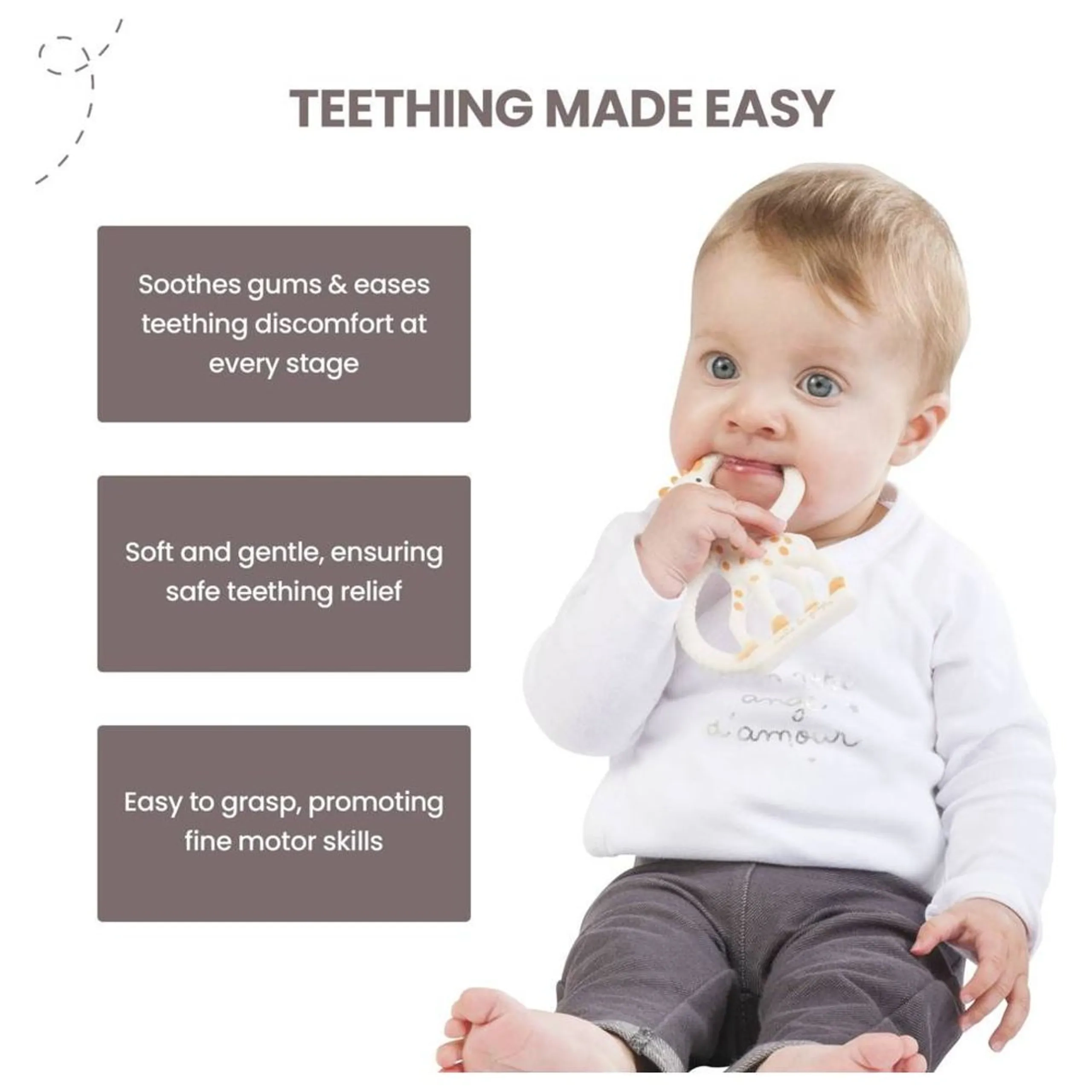 Teething Ring - 100% natural rubber