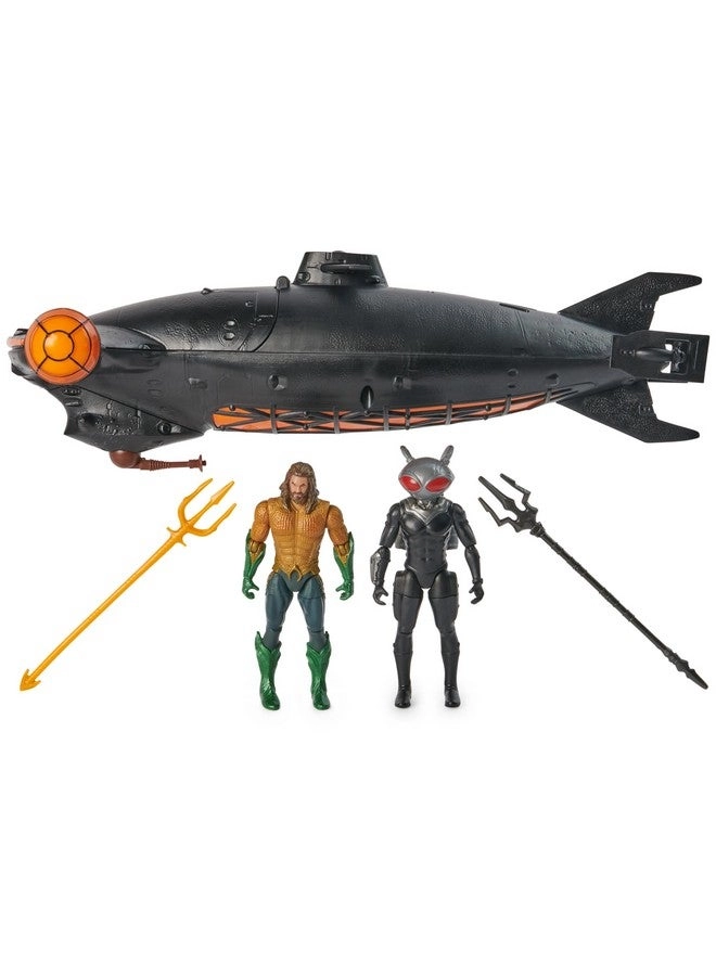 DC Comics Aquaman - 4-inch + Black Manta - Manta Sub with Lights & Sounds