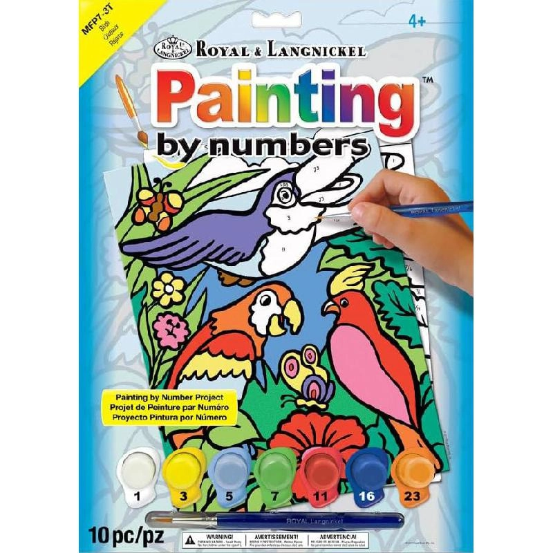 Royal & Langnickel Birds Paint-by-Number - 7 Paint Pot, Brush, Board, Pattern