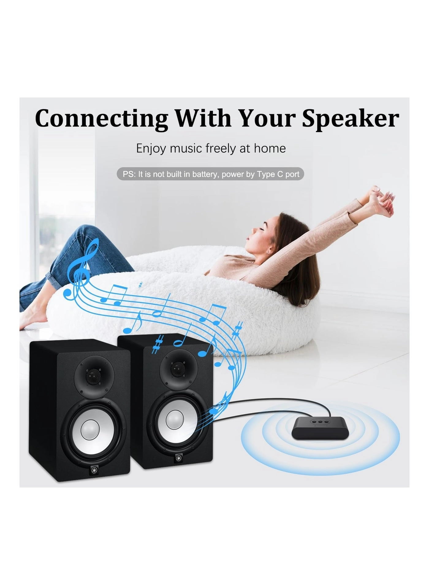 Bluetooth Audio Receiver - Bluetooth 5.2 3.5mm and 2RCA Type-C