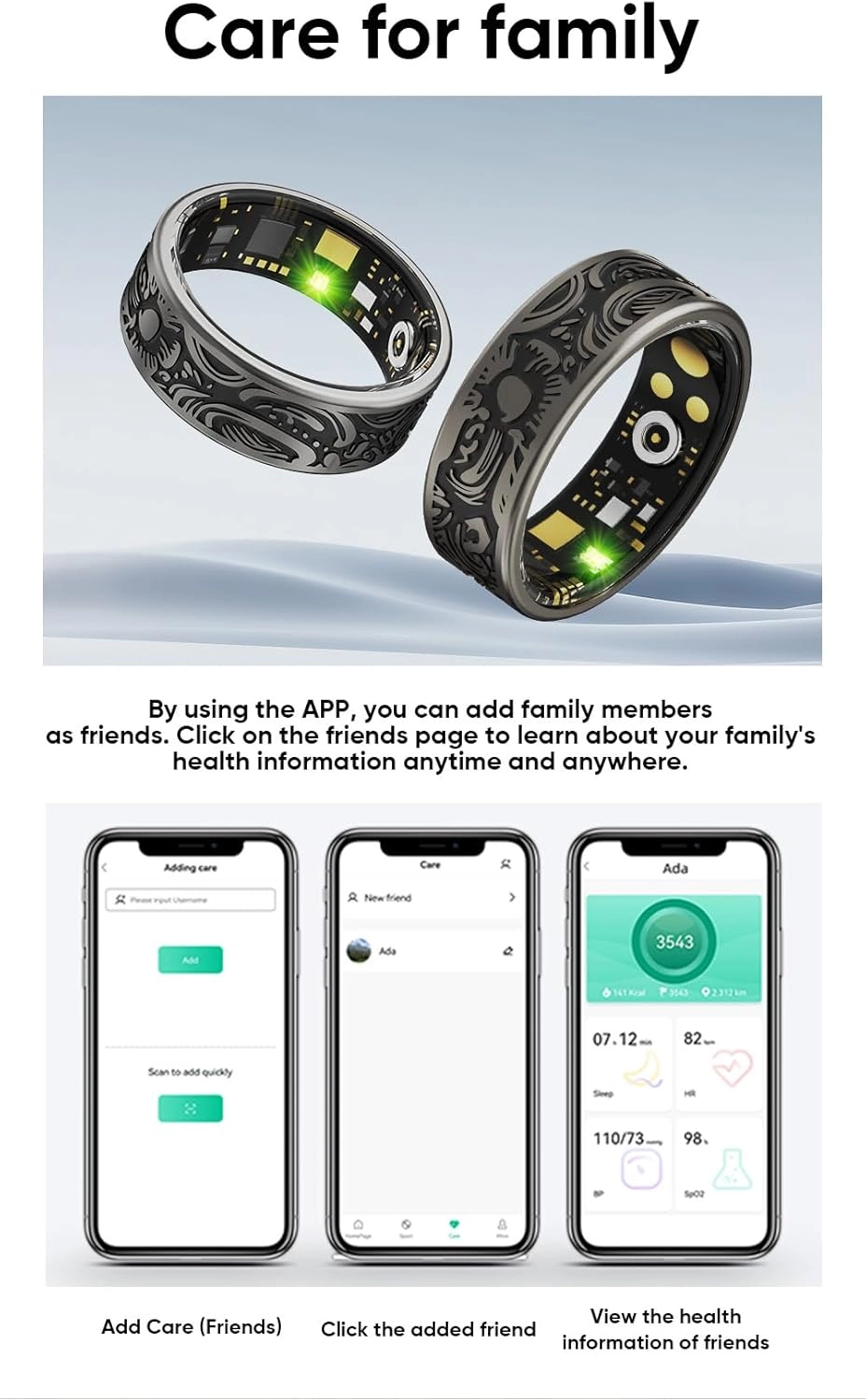 Smart Ring - Heart Rate Monitor Sleep Tracker