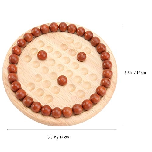 Wooden Marble Solitaire Board - 14x14x2.8 cm 1 player