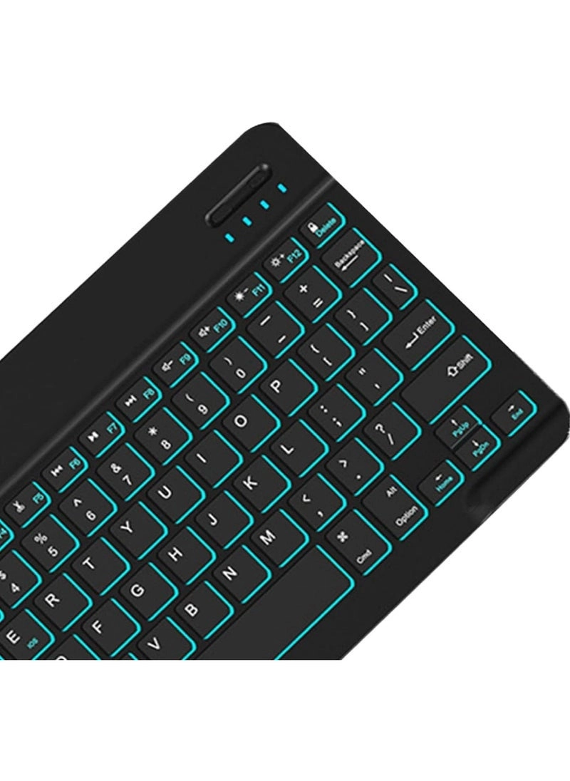 Bluetooth Keyboard - 7-Color Backlit + Mouse - USB Bluetooth