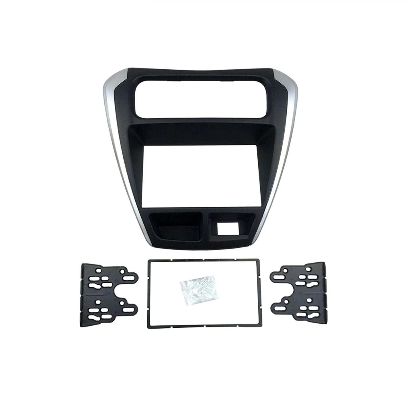 Pizgear Store Radio Trim Dash Frame - Double Din Alto 800 2014 Black Silver