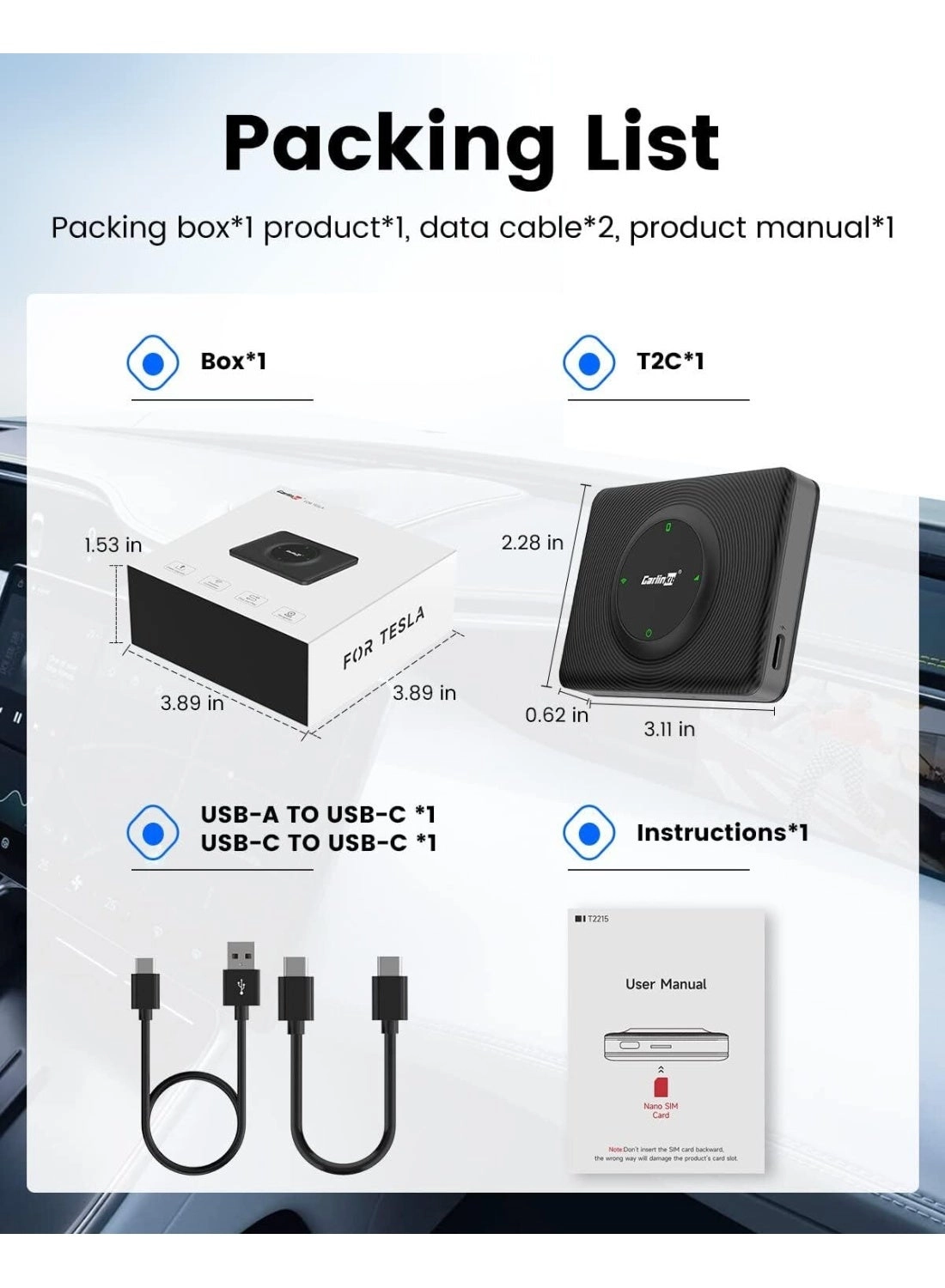 Wireless Carplay Adapter - Plug & Play 5G for iPhone