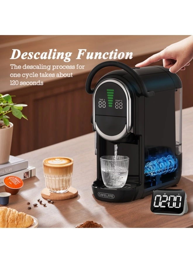 4-in-1 Automatic Capsule Coffee Machine - Adjustable Temperature 19 Bar