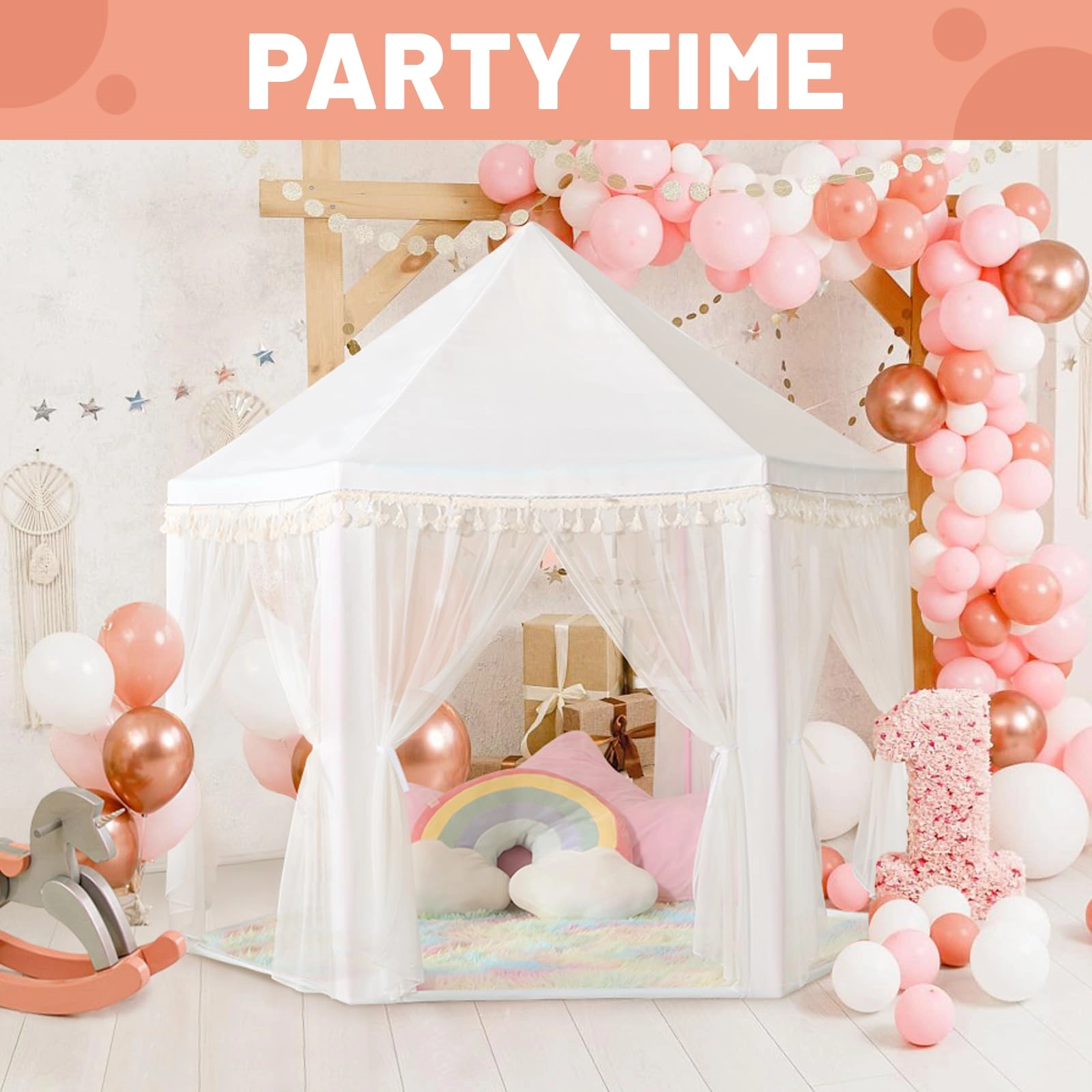 Princess Tent - Pink 48 x 48 x 52 inches