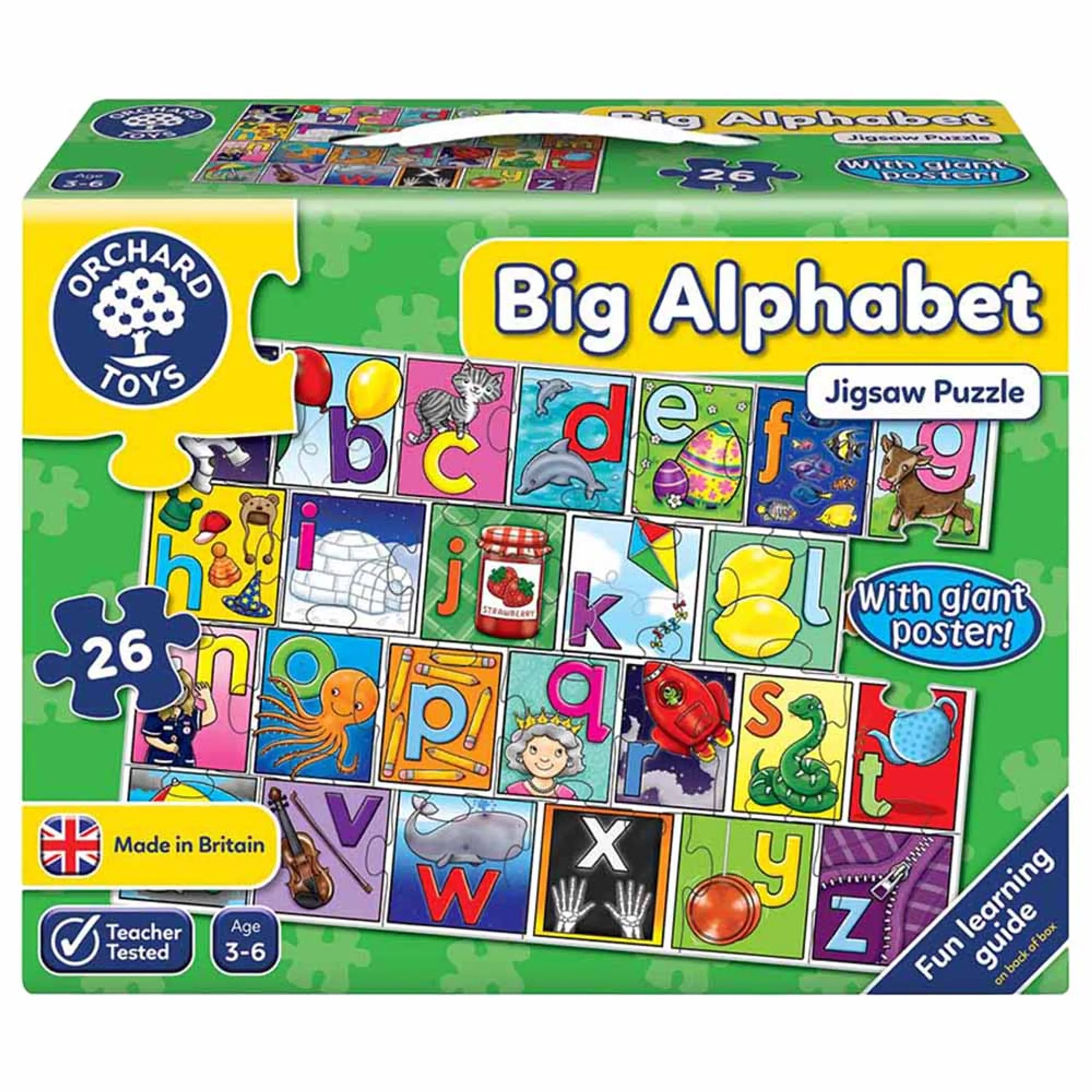 Orchard Toys Giant Alphabet Jigsaw Puzzle - 3 Years & Above 26 pieces