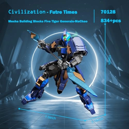 Mech Robot Building Set (70128) - Ma Chao-blue Movable Joints