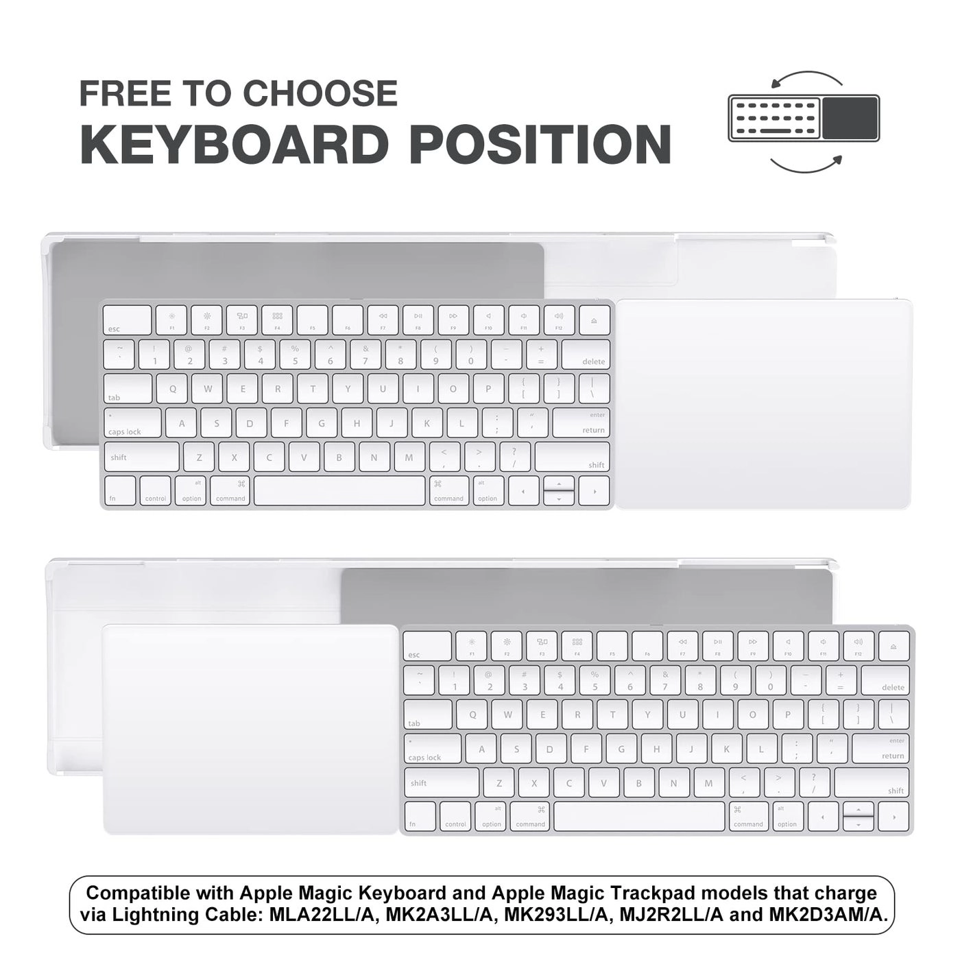 Stand Compatible with Apple Magic Wireless Keyboard and Apple Magic Trackpad