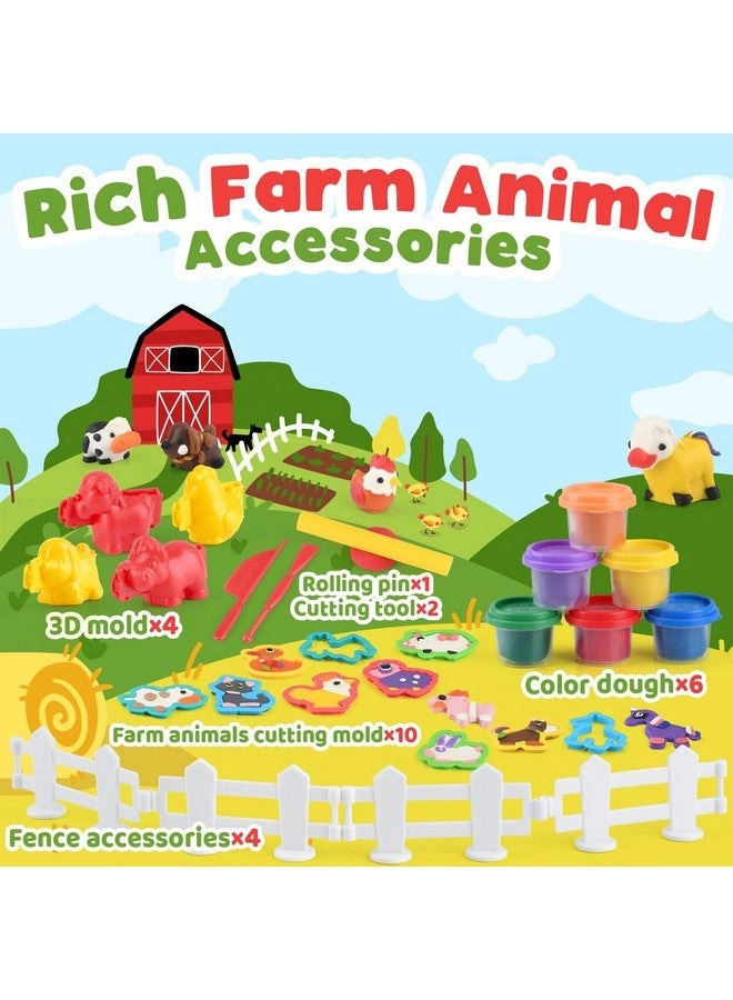 Farm Animals Play Dough Set - 4+ years 6 cans