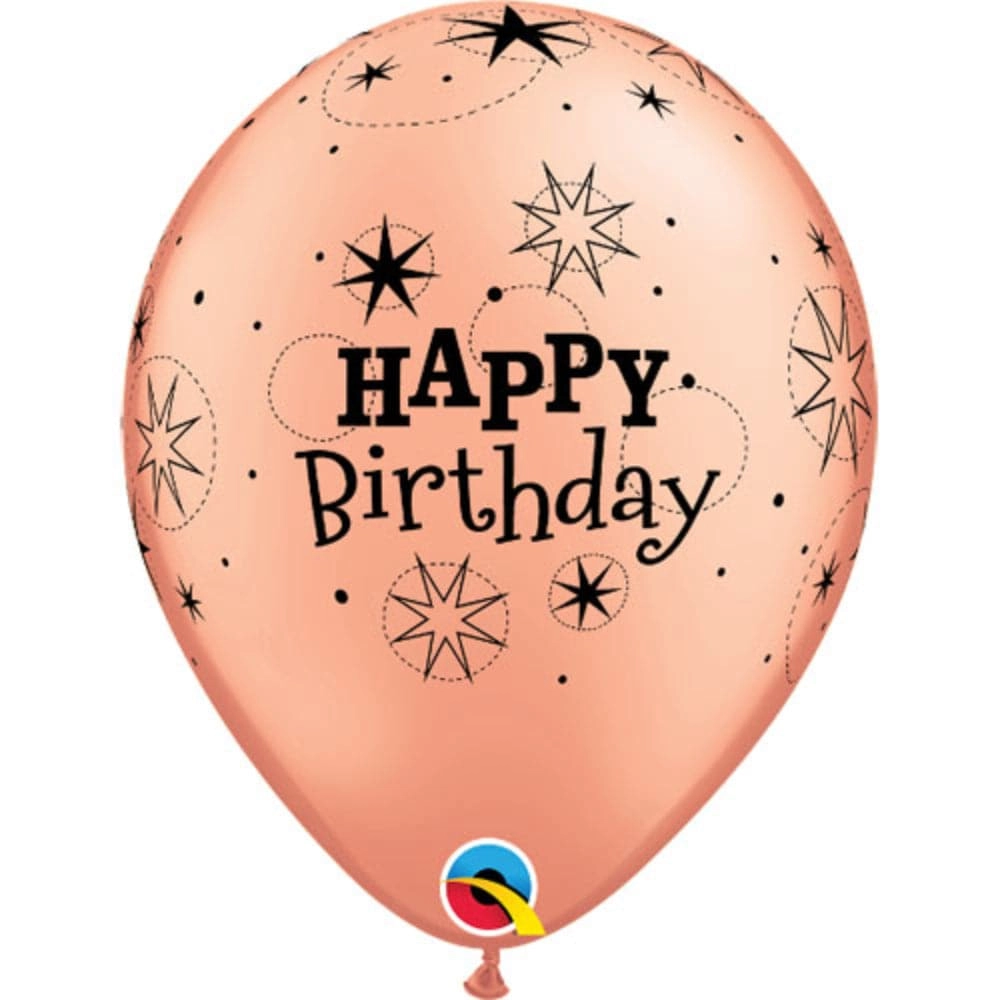 Qualatex Happy Birthday Sparkle Balloons - 6-Pieces